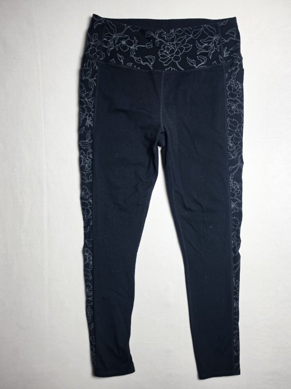 Large Sketchers GO walk high waisted leggings womens medium black bloom floral